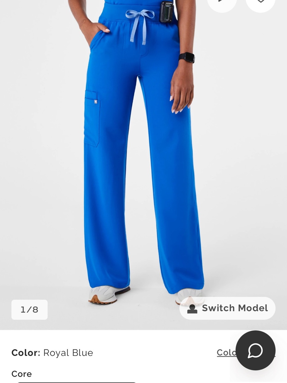 Figs Royal Blue Wide-Leg Scrub Pants